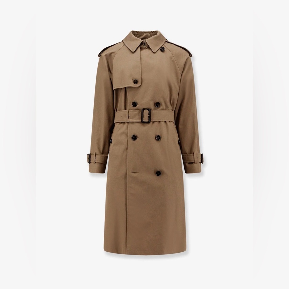 Carolina Belle Beige Double-Breasted Trench Coat | Medium | Tan